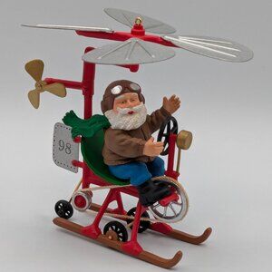 Hallmark Keepsake Santa's Flying Machine 1998, Handcrafted Ornament, Tin, NEW